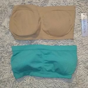 Soho girls strapless spandex bra set